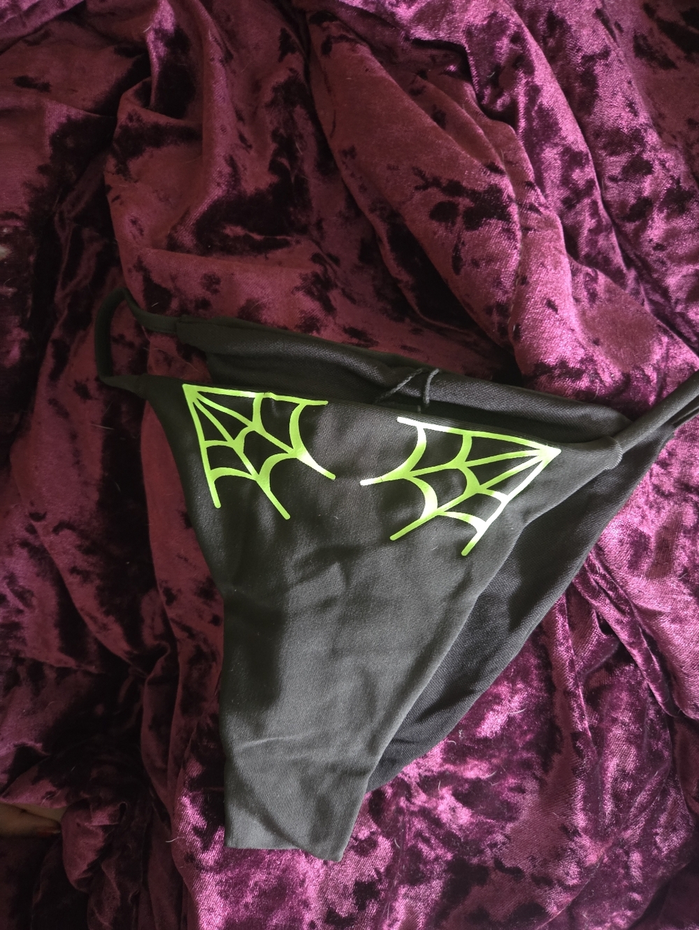 Brand New Spiderweb Gothic Alt Bikini Cheeky Bottom Sm - Picture 3 of 5